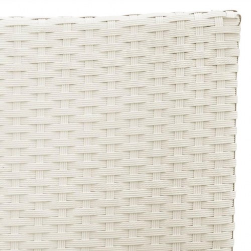 Havestole med hynder 4 stk. polyrattan hvid