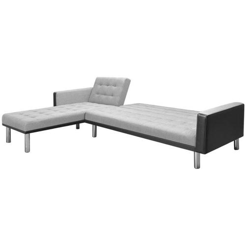 Hjørnesovesofa 218x155x69 cm stof sort og grå