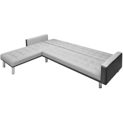 Hjørnesovesofa 218x155x69 cm stof sort og grå