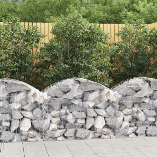 Buet gabionkurv 100 x 50 x 60/80 cm - galvaniseret jern