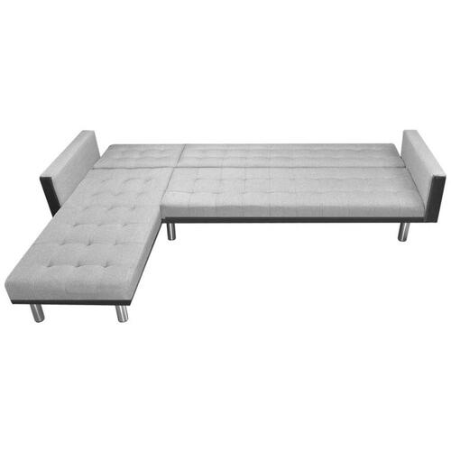 Hjørnesovesofa 218x155x69 cm stof sort og grå