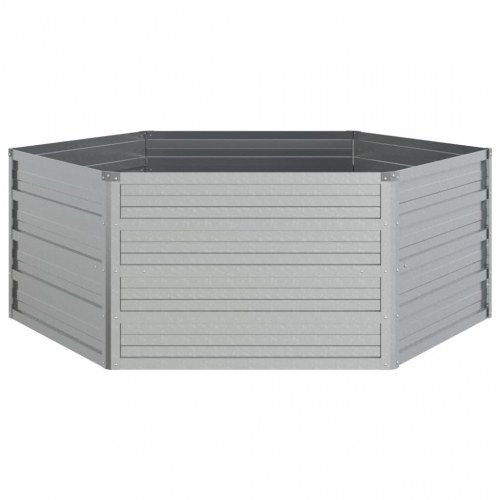 Højbed 129x45 cm galvaniseret stål sølvfarvet