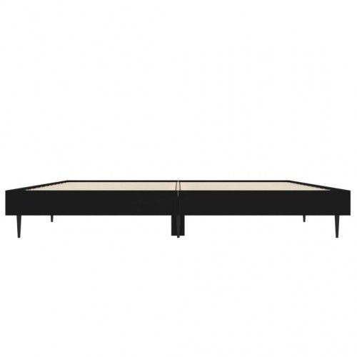 Sengestel 140x190 cm i sort konstrueret træ med metalben