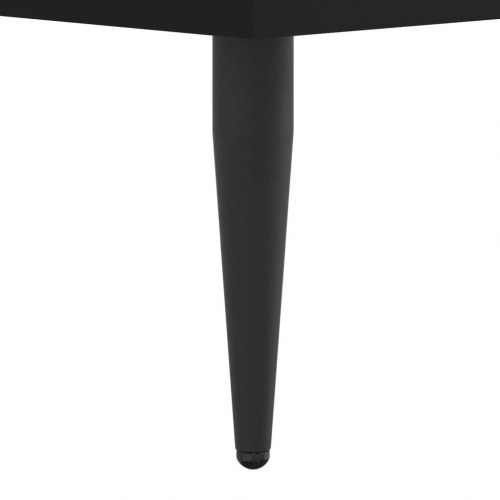 Sengestel 140x190 cm i sort konstrueret træ med metalben