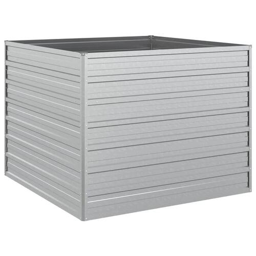 Højbed 100x100x77 cm galvaniseret stål sølvfarvet