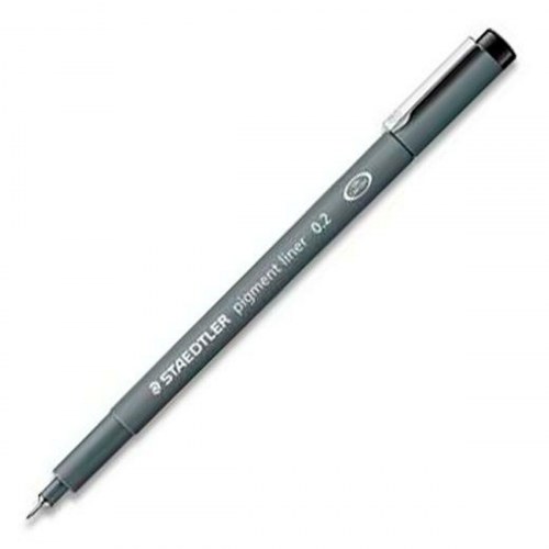 Staedtler Pigment Liner fineliner sort 0,2 mm - 10 stk.