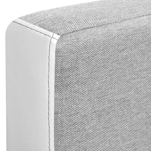 Hjørnesovesofa 218x155x69 cm stof hvid og grå