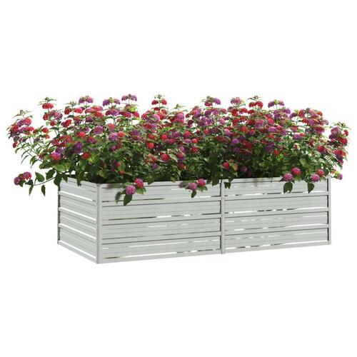 Højbed 160x80x45 cm galvaniseret stål sølvfarvet