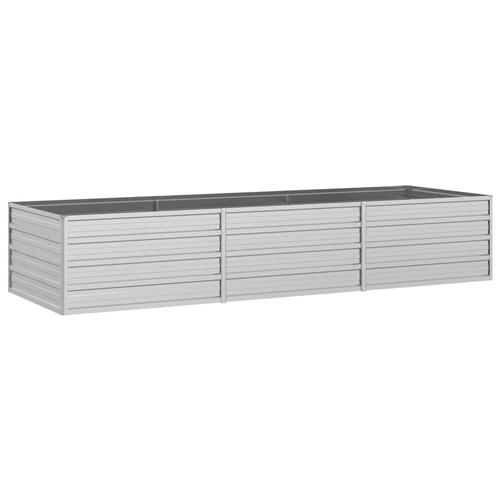 Højbed 240x80x45 cm galvaniseret stål sølvfarvet