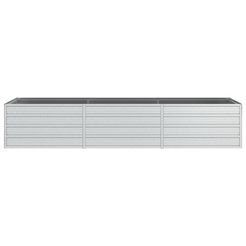 Højbed 240x80x45 cm galvaniseret stål sølvfarvet
