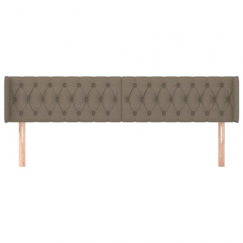 Sengegavl med kanter 203 x 16 x 78/88 cm - gråbrun