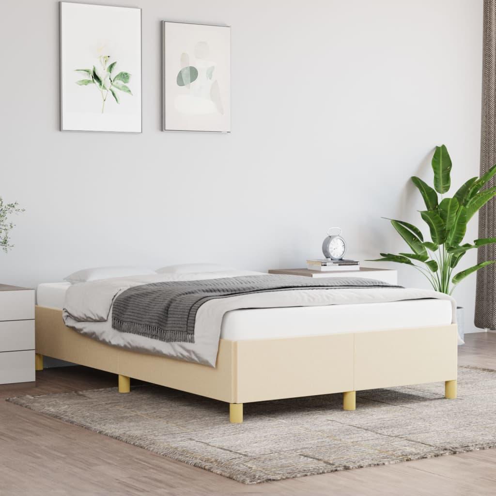 Sengeramme 120x200 cm stof cremefarvet