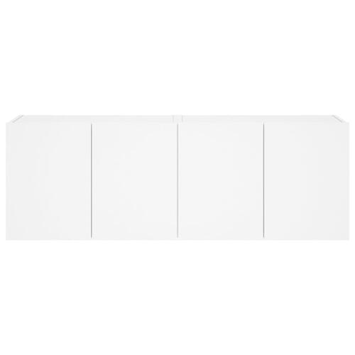 Væghængte tv-borde 2 stk. med LED-lys 60x35x41 cm hvid