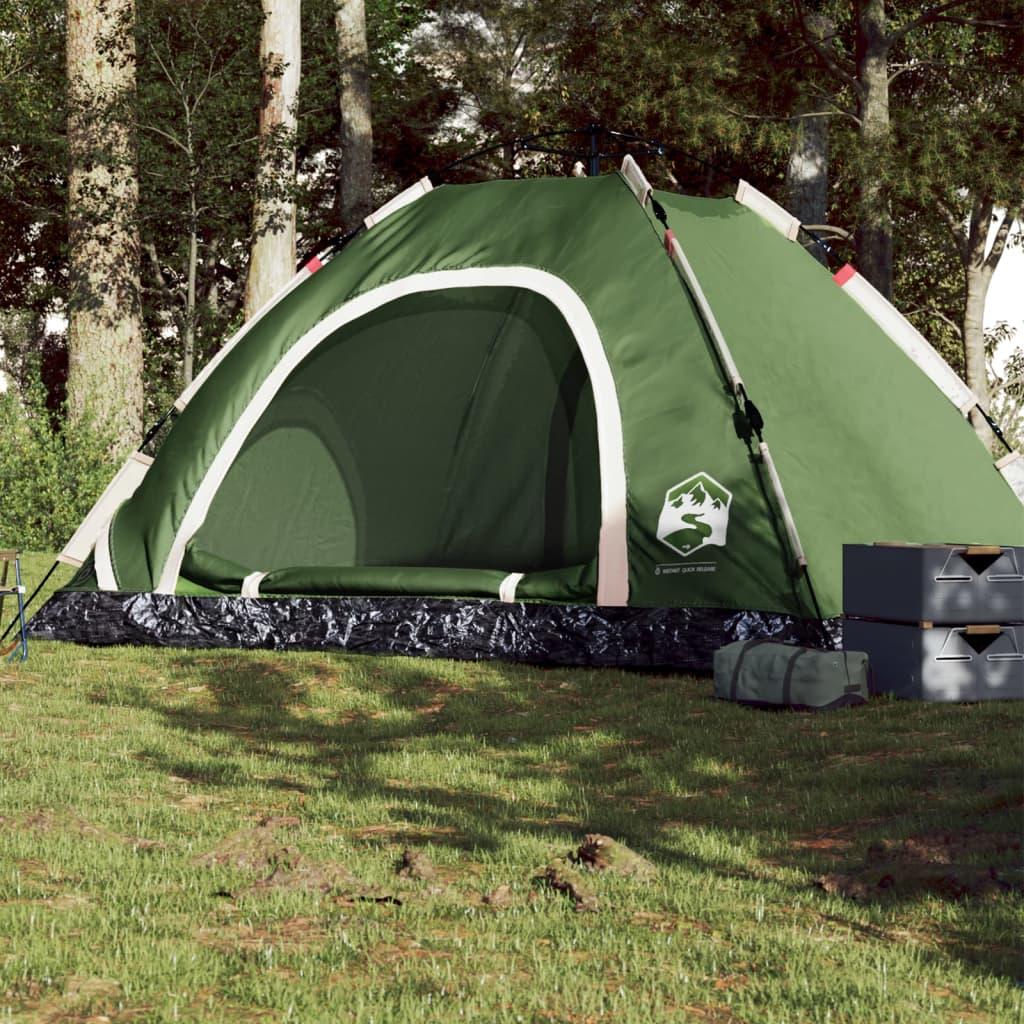 5 Personers Campingtelt Vandafvisende Quick Release Grøn