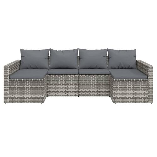 Loungesæt til haven 2 dele med hynder polyrattan grå
