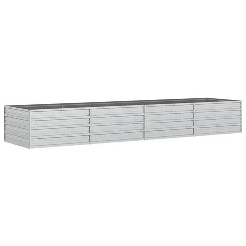 Højbed 320x80x45 cm galvaniseret stål sølvfarvet