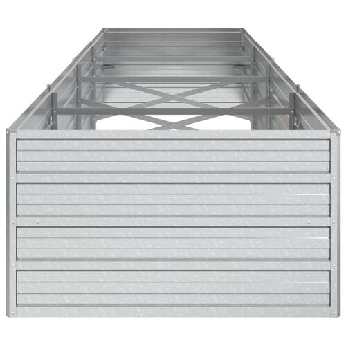 Højbed 320x80x45 cm galvaniseret stål sølvfarvet