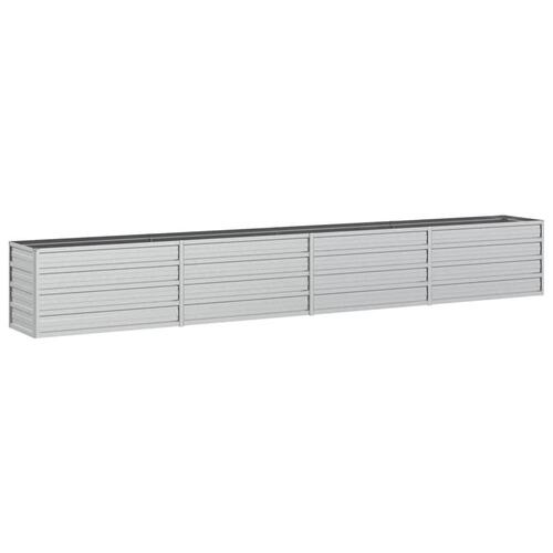Højbed 320x40x45 cm galvaniseret stål sølvfarvet