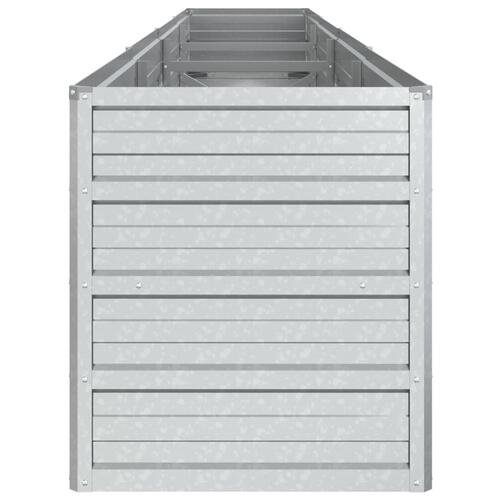 Højbed 320x40x45 cm galvaniseret stål sølvfarvet