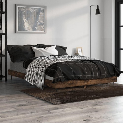 Sengeramme 120x190 cm i konstrueret træ - røget eg