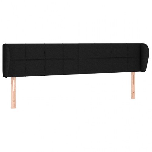 Sengegavl med kanter 183 x 23 x 78/88 cm - sort