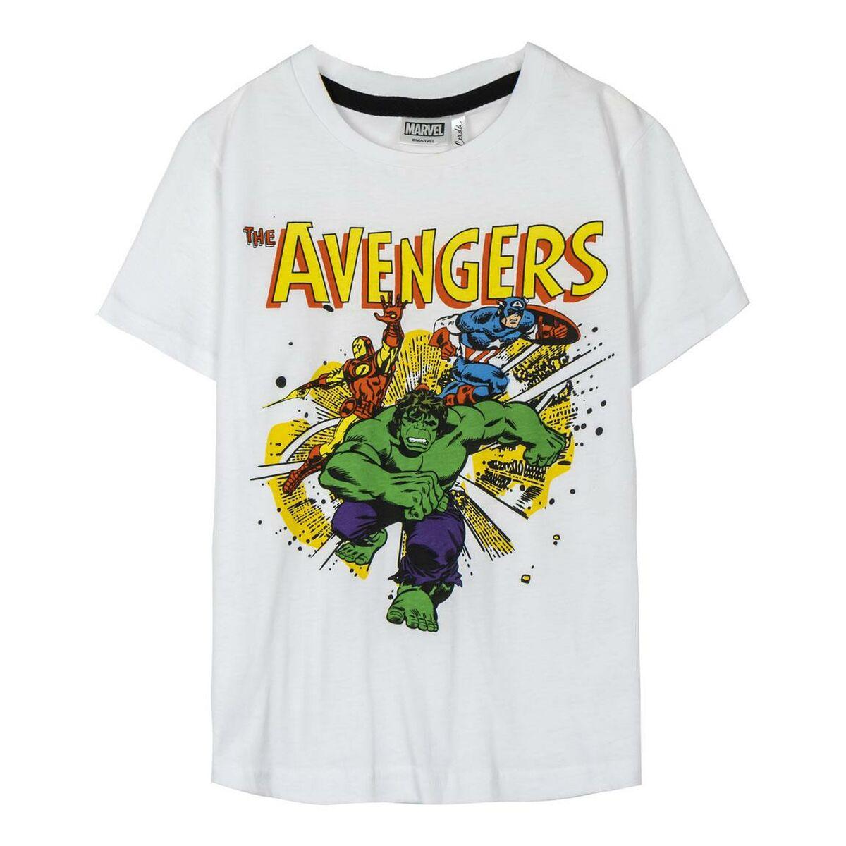 Børne Kortærmet T-shirt Marvel Hvid 8 år