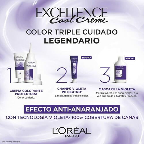 Permanent hårfarve - creme L'Oreal Make Up Excellence 8,11 Lys Askeblond 192 ml