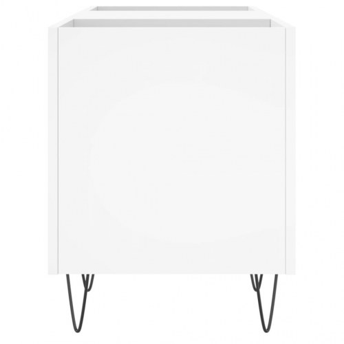 Vinylskab 121×38×48 cm i hvidt konstrueret træ - TV-bord med jernfødder