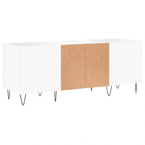 Vinylskab 121×38×48 cm i hvidt konstrueret træ - TV-bord med jernfødder