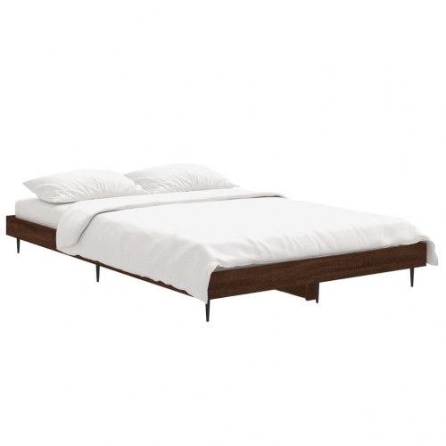 Sengeramme 120×190 cm i brunt egetræ-look - konstrueret træ uden madras