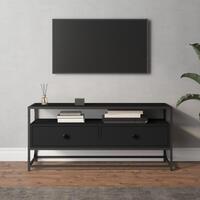 Tv-bord 100x35x45 cm konstrueret træ sort