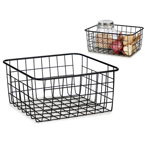 Kurv Sort Stål 22 x 12,7 x 28,5 cm (18 enheder)