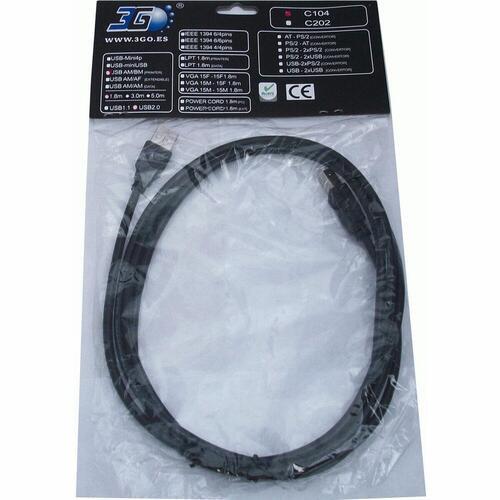 Mikro OTG USB 2.0-kabel 3GO 1.8m USB 2.0 A/B (1,8 m) Sort