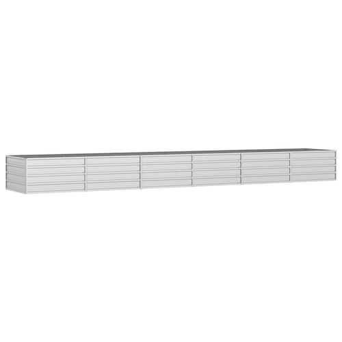 Højbed 480x80x45 cm galvaniseret stål sølvfarvet