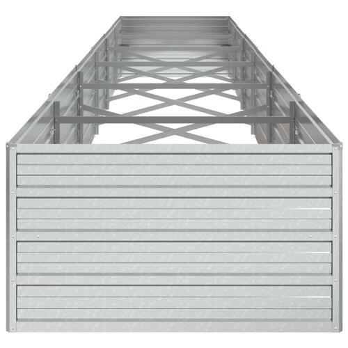 Højbed 480x80x45 cm galvaniseret stål sølvfarvet