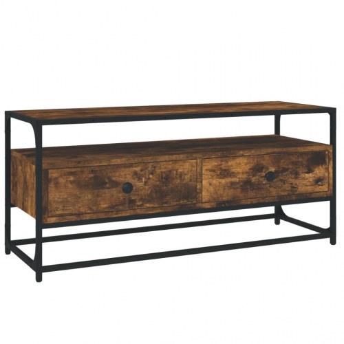 Tv-bord 100x35x45 cm konstrueret træ røget egetræsfarve