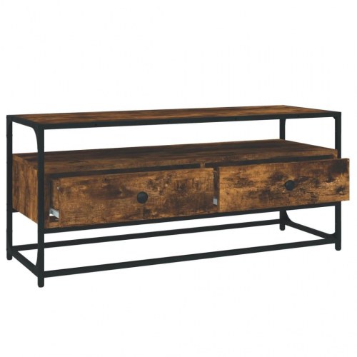 Tv-bord 100x35x45 cm konstrueret træ røget egetræsfarve