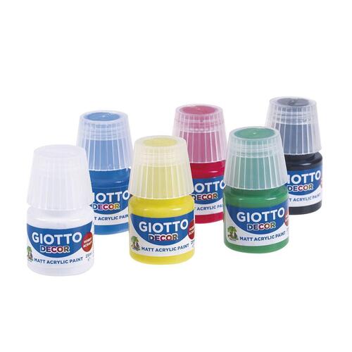 Tempera Giotto Decor Multifarvet Hvid 25 ml (6 Dele)