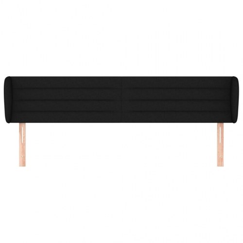 Sengegavl med kanter 183 x 23 x 78/88 cm - sort