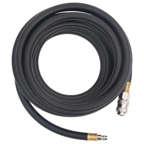 Hybrid trykluftslange 10 m - gummi/PVC, 3/8" hurtigkobling, sort