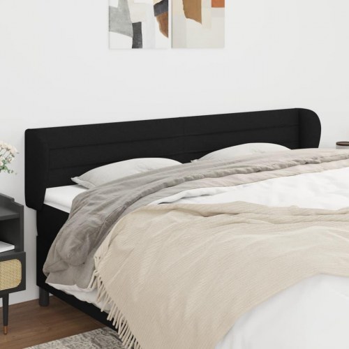 Sengegavl med kanter 203 x 23 x 78/88 cm - sort