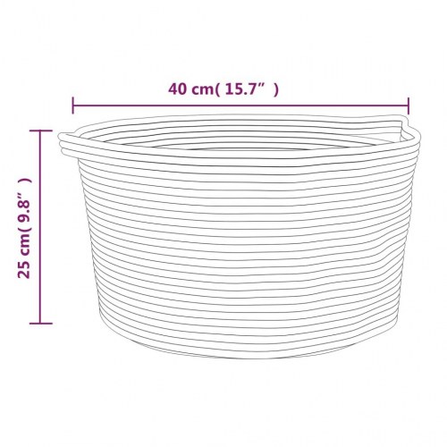 Opbevaringskurv Ø40x25 cm bomuld brun og hvid