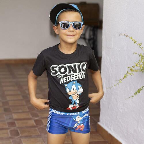 Børne Kortærmet T-shirt Sonic Sort 8 år