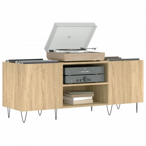 Vinylskab 121×38×48 cm i konstrueret træ - sonoma eg