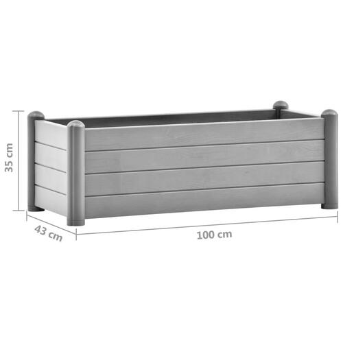 Højbed 100x43x35 cm PP stengrå