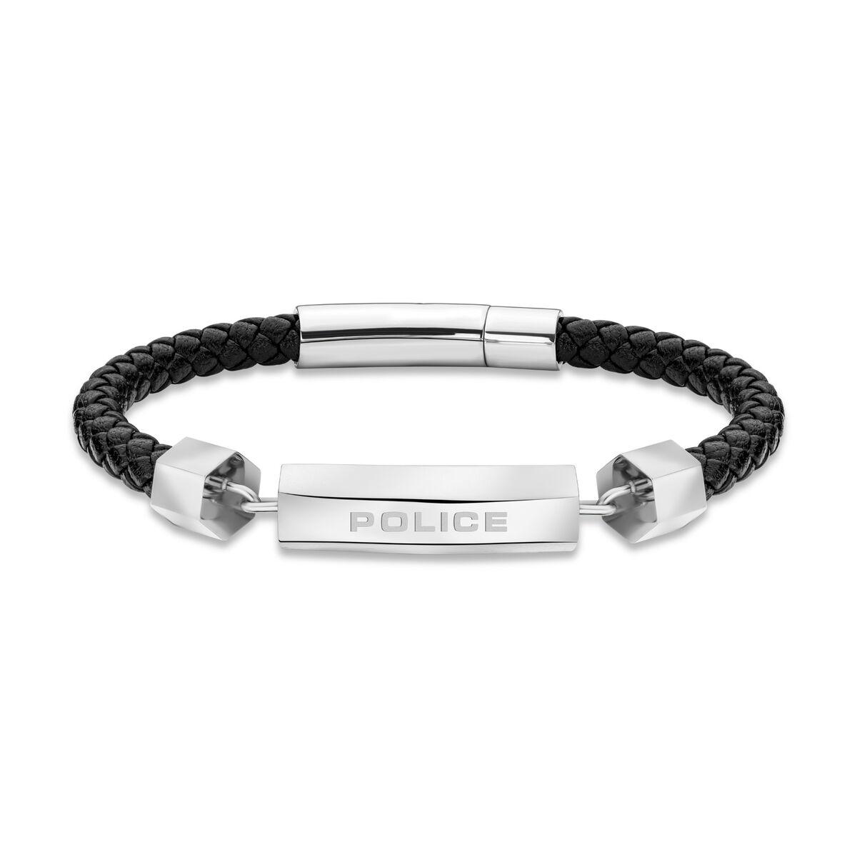 Police PEAGB2119634 armbånd til mænd - sort læder (L)