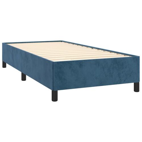 Sengeramme 90x200 cm fløjl mørkeblå