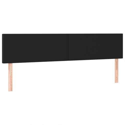 Sengegavl med LED-lys 180x5x78/88 cm kunstlæder sort