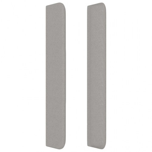 Sengegavl med kanter 103x16x118/128 cm stof lysegrå