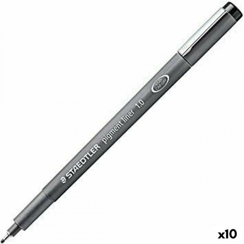 Staedtler Pigment Liner fineliner - sort, 1,0 mm (10 stk.)